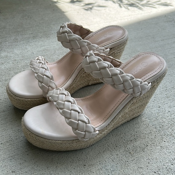 Worn once - COUTGO Woven Leather & Jute Wedge Sandals - Picture 9 of 13